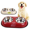 2 in 1 Stainless Steel Double Mesh Pet Travel Feeder
