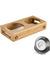 Stainless Steel  Double Bowl Wood Rack Feeder