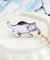 White Pearl-Like Cute Cat Brooch