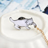 White Pearl-Like Cute Cat Brooch