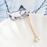 White Pearl-Like Cute Cat Brooch