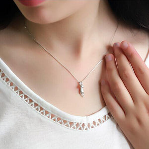 Minimalist Hanging Cat Pendant 925 Silver Necklace for Women