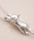 Minimalist Hanging Cat Pendant 925 Silver Necklace for Women