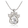 Birthstone & Paw Pendant Snake Chain Necklace