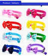 Adjustable Bowknot Bells Charm Polyester Pet Collar