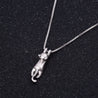 Minimalist Hanging Cat Pendant 925 Silver Necklace for Women