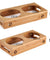 Stainless Steel  Double Bowl Wood Rack Feeder