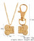 Best Friends Broken Dog Bone Pendant Necklace & Keychain Set