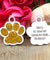 Personalized Paw Shaped Glitter  Engraved Pet ID Tag Pendant
