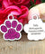 Personalized Paw Shaped Glitter  Engraved Pet ID Tag Pendant