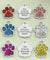 Personalized Paw Shaped Glitter  Engraved Pet ID Tag Pendant