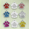 Personalized Paw Shaped Glitter  Engraved Pet ID Tag Pendant