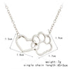 Linked Heart and Paw Pendant Necklace