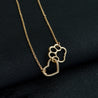 Linked Heart and Paw Pendant Necklace