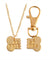Best Friends Broken Dog Bone Pendant Necklace & Keychain Set