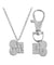 Best Friends Broken Dog Bone Pendant Necklace & Keychain Set