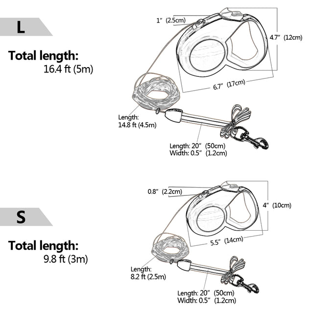 Automatic Extending & Retractable Dog Leash