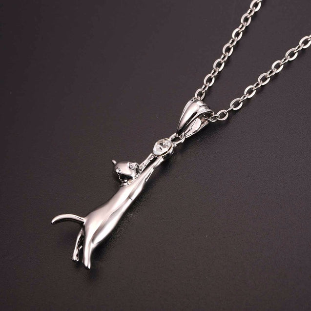 Hanging Cat Pendant Necklace