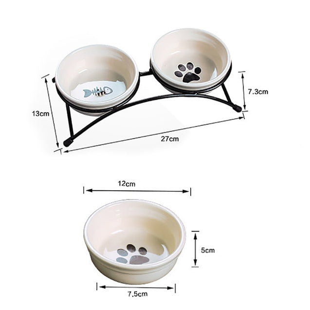 Cartoon Style Ceramic Pet Bowl Pet Feeder