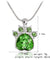 Birthstone & Paw Pendant Snake Chain Necklace