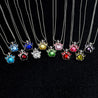 Birthstone & Paw Pendant Snake Chain Necklace