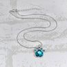 Birthstone & Paw Pendant Snake Chain Necklace