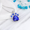 Birthstone & Paw Pendant Snake Chain Necklace