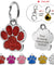 Personalized Paw Shaped Glitter  Engraved Pet ID Tag Pendant