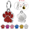 Personalized Paw Shaped Glitter  Engraved Pet ID Tag Pendant