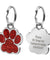 Personalized Paw Shaped Glitter  Engraved Pet ID Tag Pendant