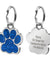 Personalized Paw Shaped Glitter  Engraved Pet ID Tag Pendant