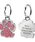 Personalized Paw Shaped Glitter  Engraved Pet ID Tag Pendant