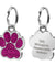 Personalized Paw Shaped Glitter  Engraved Pet ID Tag Pendant