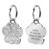 Personalized Paw Shaped Glitter  Engraved Pet ID Tag Pendant