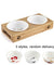 Stainless Steel  Double Bowl Wood Rack Feeder