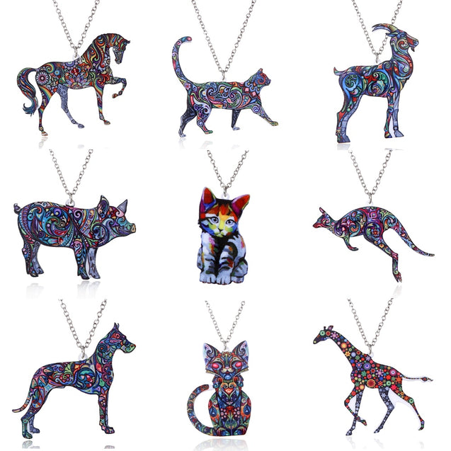 Acrylic Animal Pendant Necklace