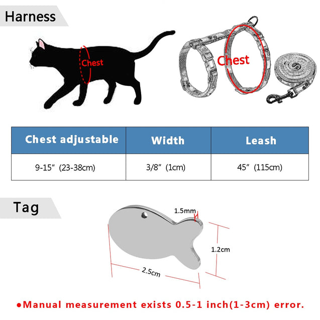 Adjustable Cat Leash Harness