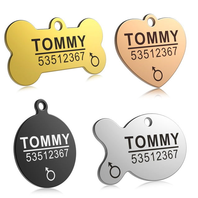 Anti-lost Stainless Steel Engraved Dog ID Tag