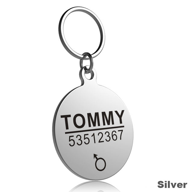 Anti-lost Stainless Steel Engraved Dog ID Tag