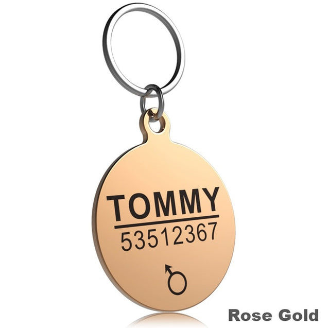 Anti-lost Stainless Steel Engraved Dog ID Tag