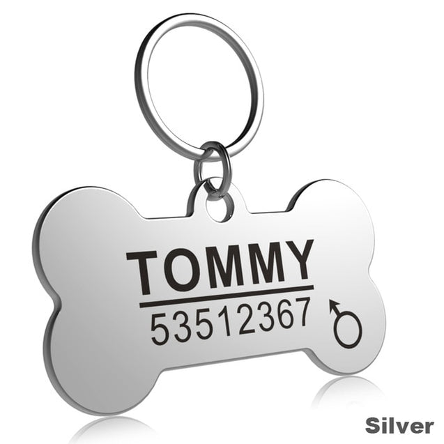 Anti-lost Stainless Steel Engraved Dog ID Tag