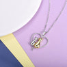 Two Cats Inside Heart Necklace