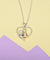 Two Cats Inside Heart Necklace