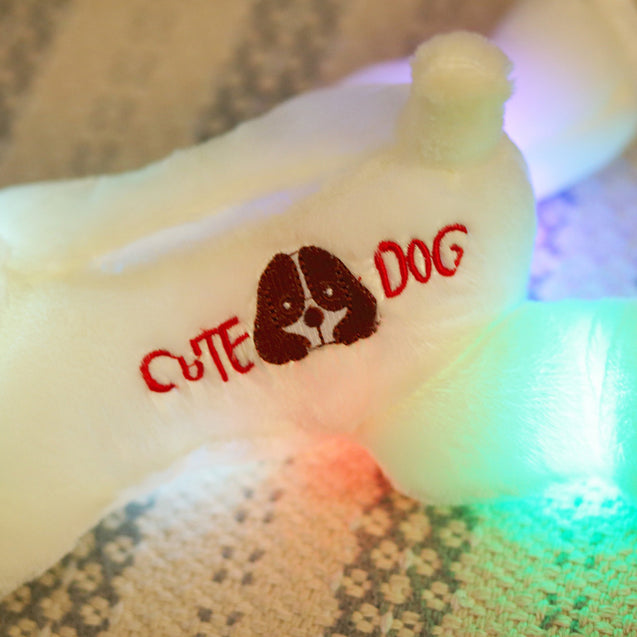 Colorful LED light glowing plush dog doll