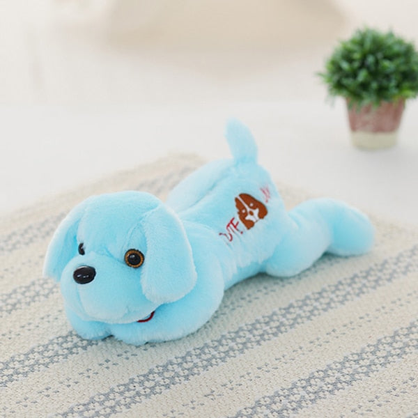 Colorful LED light glowing plush dog doll