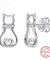 Cubic Zirconia Cat Stud Earrings
