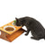 Ceramic Double Bowl Wood Rack Pet Feeder