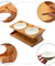 Ceramic Double Bowl Wood Rack Pet Feeder