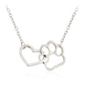 Linked Heart and Paw Pendant Necklace