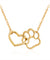 Linked Heart and Paw Pendant Necklace